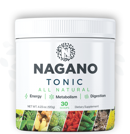 Nagano Tonic is a delicious dietary supplement packaged in a container, promising natural benefits for energy, metabolism, and digestion. Each 4.23 oz (120g) container holds 30 scoops of vitality-boosting goodness.